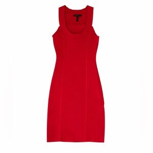 BCBGMaxAzria Women’s Red Dress Bandage Knit Bodycon Sleeveless Party Glam Size L